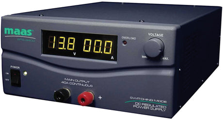 Maas SPS-9400 schakelbare voeding voor 9 tot 15 volt met een vermogen van 40A continu en 45A piek 