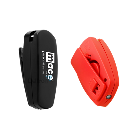 Mace persoonlijke alarmknoppen met clip verkrijgbaar in de kleuren rood en zwart