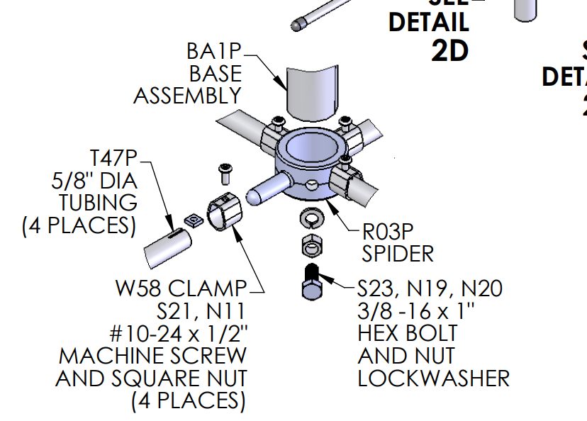 Maco R03P spider voor het verbinden van antenneradialen 