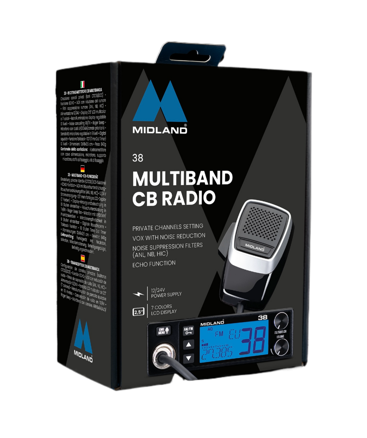 Midland 38 multi-band 27MHz CB transceiver in de originele verpakking