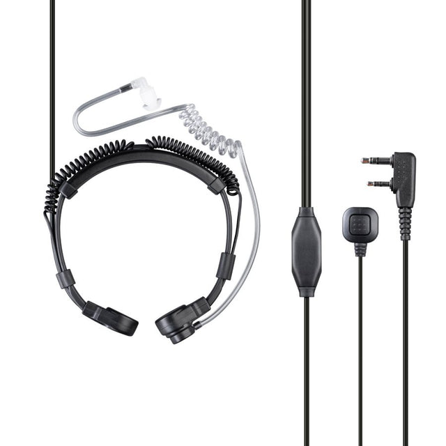 Midland MA39-LK 2P Kenwood keelmicrofoon met PTT-knop en transparante airtube oortje