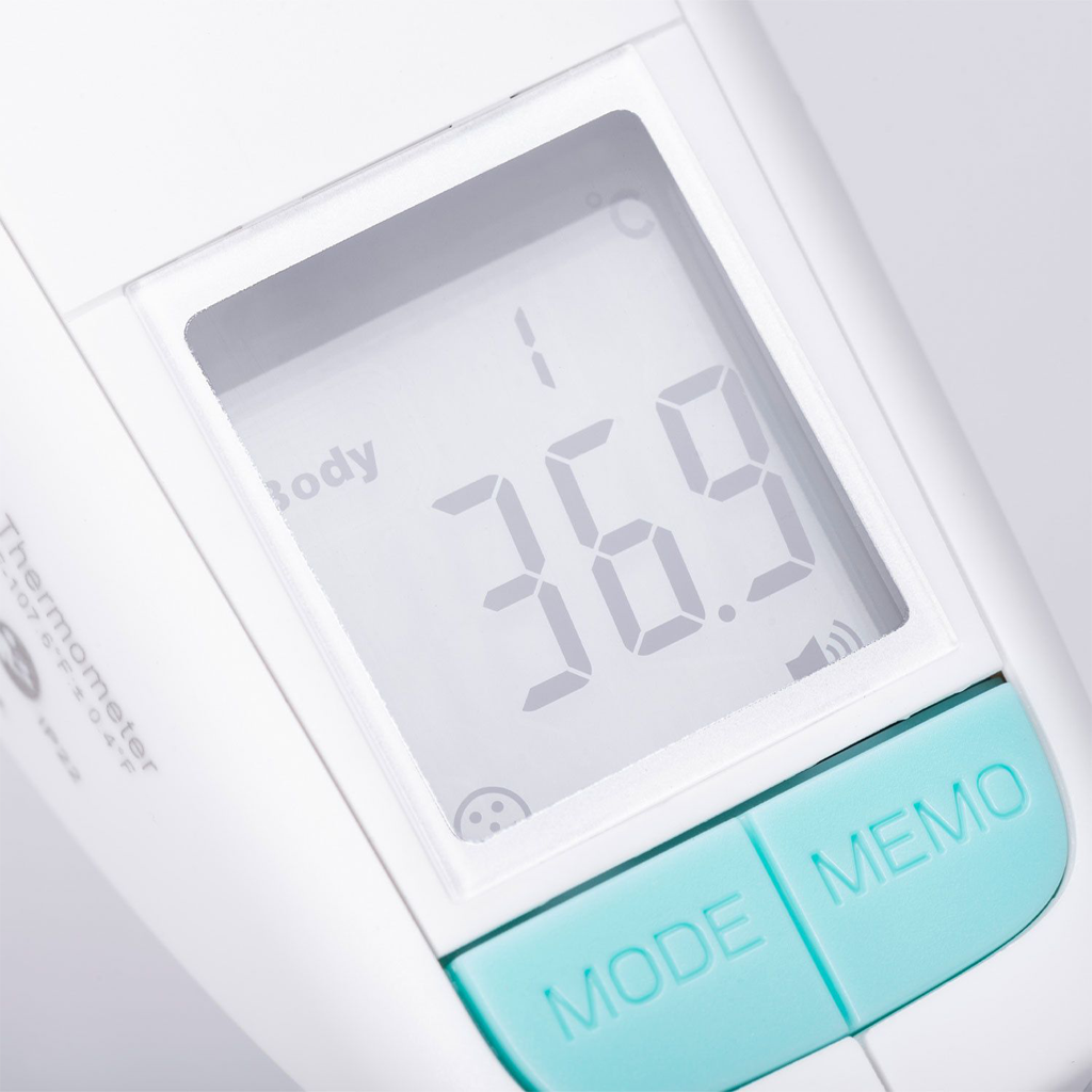 Close up van het display op de Midland ET10 thermometer