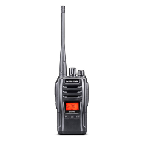 Midland G13 Pro PMR446 portofoon met display en antenne. frequentiebereik van 446.00625 – 446.19375 MHz