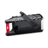 Achterkant van de Midland ER300 Pro noodradio met handslinger waarmee je hem weer kunt opladen