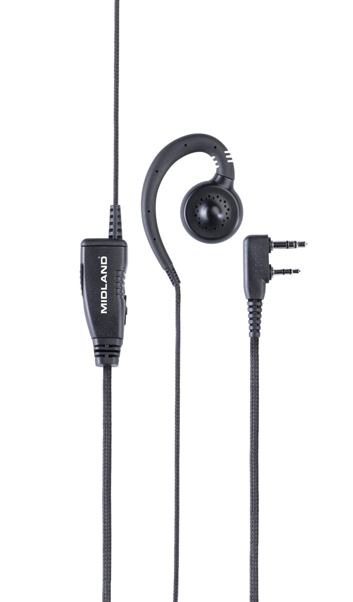 Midland MA29-LK (Type-K) oortje met PTT-knop, clip microfoon en c-vormig oortje 