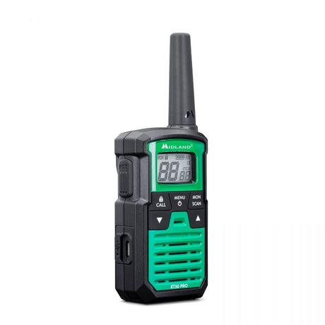 Midland XT30 PMR446 portofoon met groot display, antenne en robuuste bedieningsknoppen