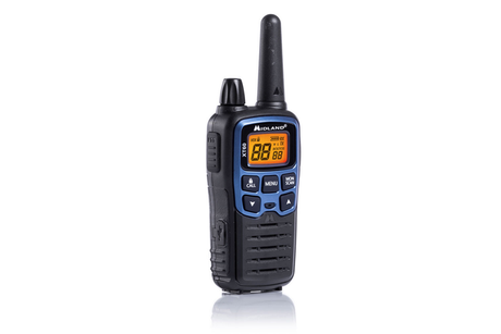 Midland XT60 PMR446 portofoon met groot display, robuuste antenne en aan/uit/volume knop en grote toetsen en display