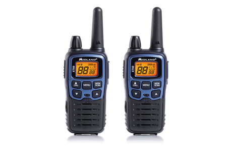  Midland XT60 portofoonset (C1179) bestaande uit twee PMR446 portofoons in de kleuren metaal blauw met zwart