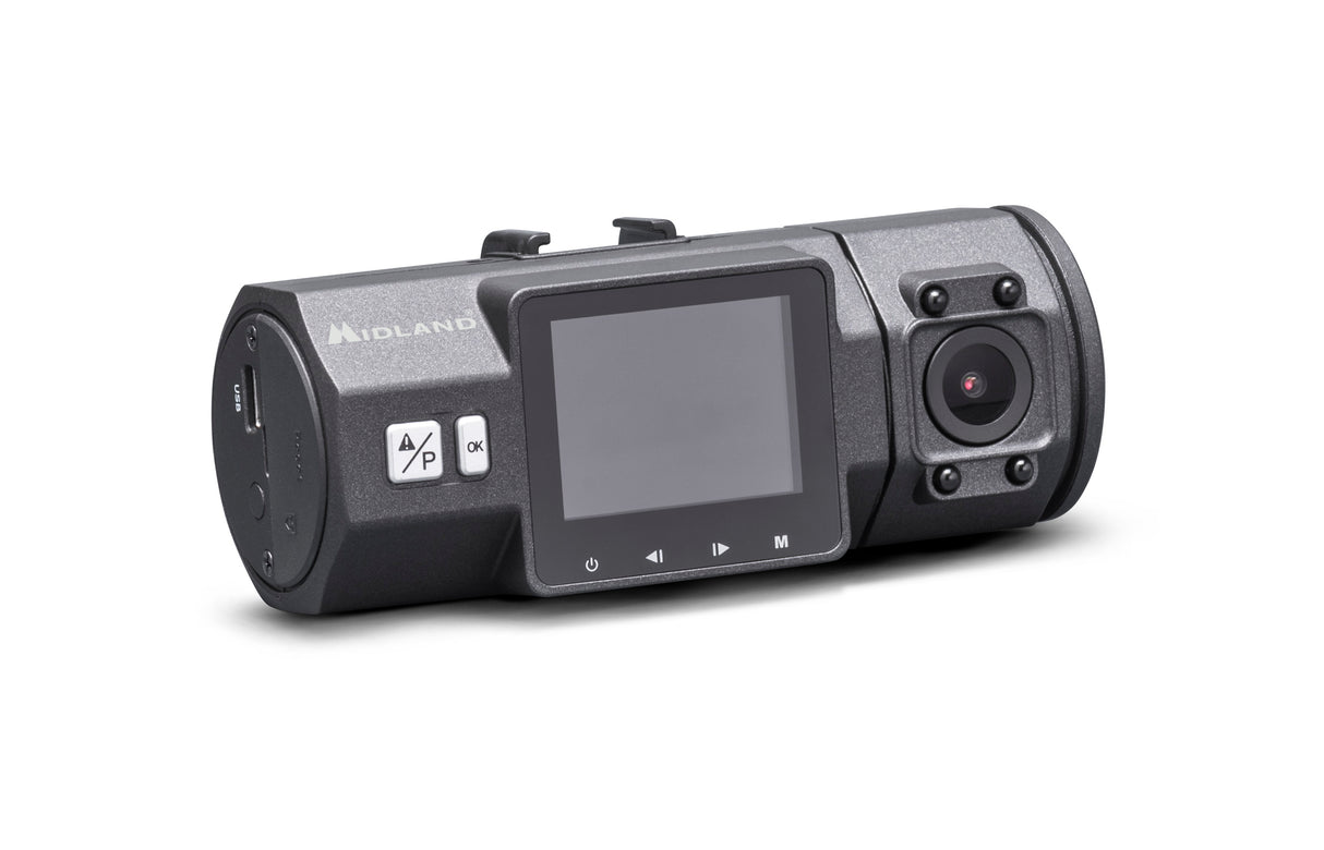 Close up Midland C1285 streetguardian dual voor het opnemen van video's rondom je voertuig