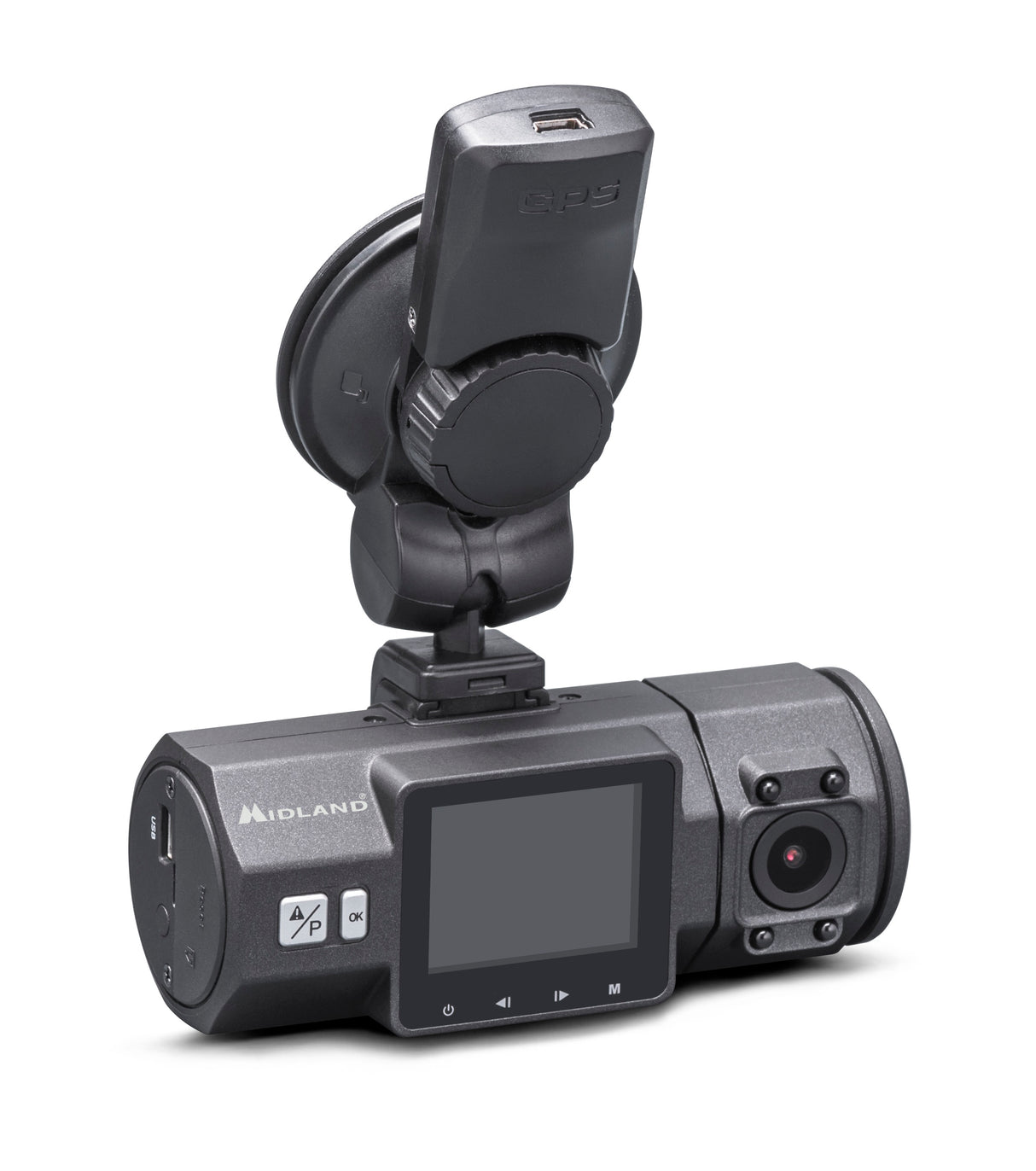 Midland Street Guardian Dual dashcam met raamhouder voor in de personenauto