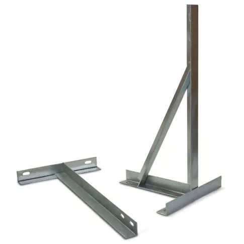 TK-24 set van twee heavy duty gegalvaniseerd antennemast beugels zonder v-bolts voor het monteren van een mast aan een gevel met uitstekende dakrand, dakgoot of regenpijp