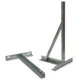 TK-24 set van twee heavy duty gegalvaniseerd antennemast beugels zonder v-bolts voor het monteren van een mast aan een gevel met uitstekende dakrand, dakgoot of regenpijp