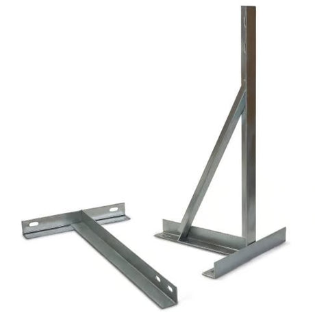 TK-24 set van twee heavy duty gegalvaniseerd antennemast beugels zonder v-bolts voor het monteren van een mast aan een gevel met uitstekende dakrand, dakgoot of regenpijp