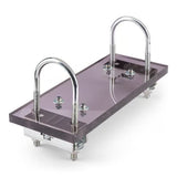 Paalhouder met v-bolts en schroeven waarmee je draadantennes en dipoolantennes kunt bevestigen aan een mast of paal tot 50mm  