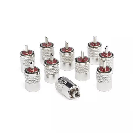 Set van 10 stuks twist Mini-UHF-Male (PL-259) connectoren geschikt voor 7mm Mini-8 coaxkabels
