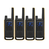 Motorola T82 Extreme portofoons emt blauw verlicht display en behuizing in de kleuren zwart met geel