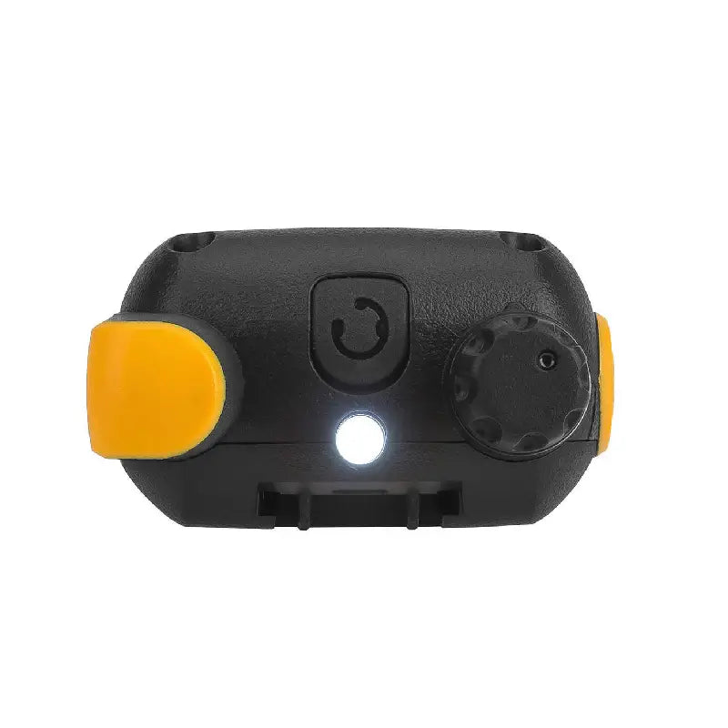 Bovenkant Motorola T82-Extreme met draaiknop, antenne en ledlamp