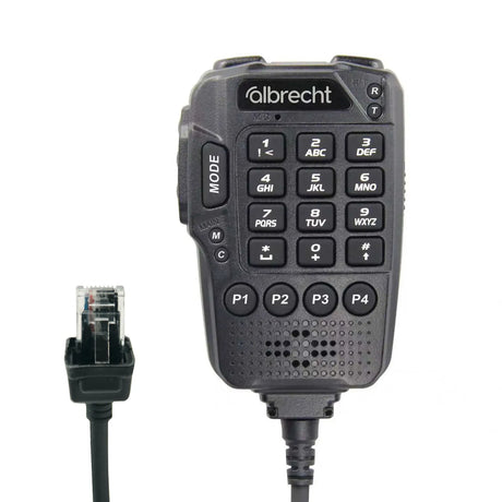  Albrecht 42140 of AMM-500 is de originele multifunctionele microfoon voor de Albrecht AE5900 AM, FM en SSB transceiver met een RJ45 aansluiting