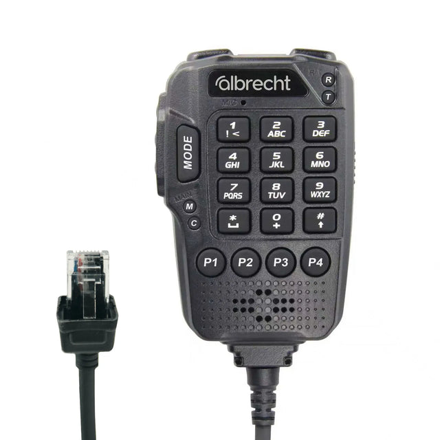  Albrecht 42140 of AMM-500 is de originele multifunctionele microfoon voor de Albrecht AE5900 AM, FM en SSB transceiver met een RJ45 aansluiting