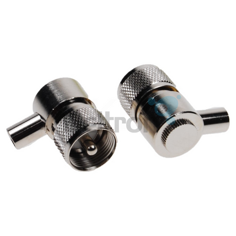 NC 577 haakse PL-plug met UHF-Male (PL) aansluiting en aan de andere kant een soldeerpunt voor RG58 coaxkabels. 