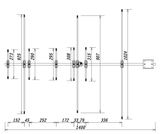 Afmetingen van de Nagara DO-2B8 high gain UHF en VHF basisantenne Yagi beam