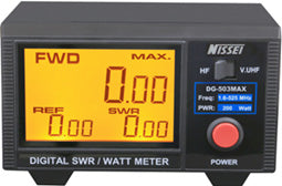 Nissei DG-503 MAX digitale SWR en Watt meter met groot verlicht LCD-display