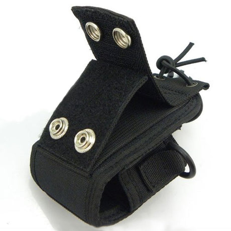 Portofoontasje van nylon met riemclip en schouderriem voor diverse portofoons zoals Kenwood, Baofeng, Intek, Wouxun, Icom en meer