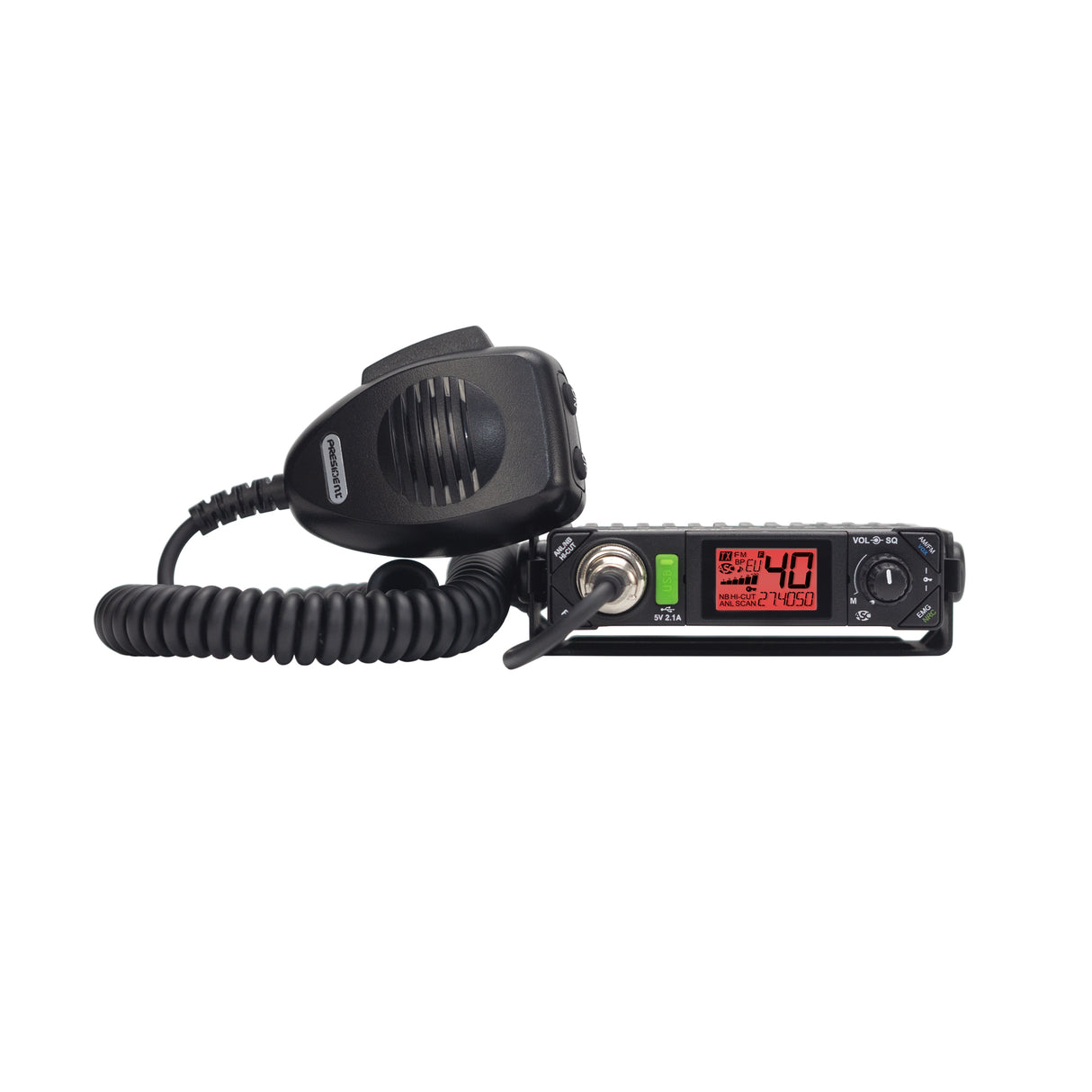 President Bill-2 plus 27MC transceiver met handmicrofoon en oranje display verlichting