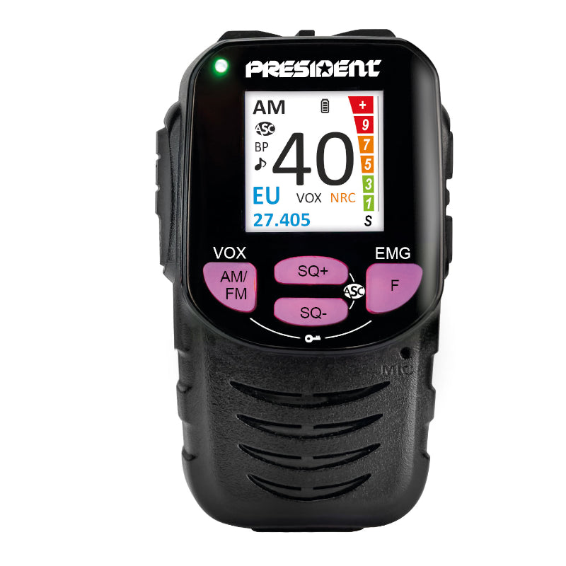 President William-2 27MHz CB radio with wireless multifunctional microphone with adjustable colors for keypad 