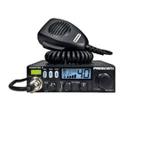 President Martin Plus 27MHz radio met blauwe display verlichting en handmicrofoon bovenop