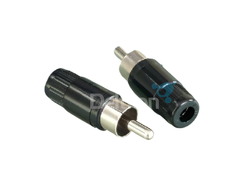 RCA-Male connector, een mannelijke tulp-stekker in de kleur zwart