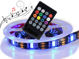 Led-strip 200cm met afstandsbeding werkt op USB-aansluiting. Deze ledverlichting kan ook synchroniseren met muziek