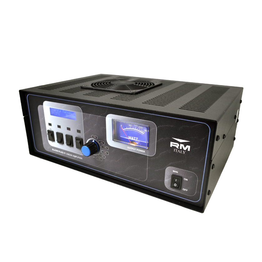 Voorzijde RM BLA-350Plus Black line lineaire versterker met een uitgangsvermogen van 300W PEP