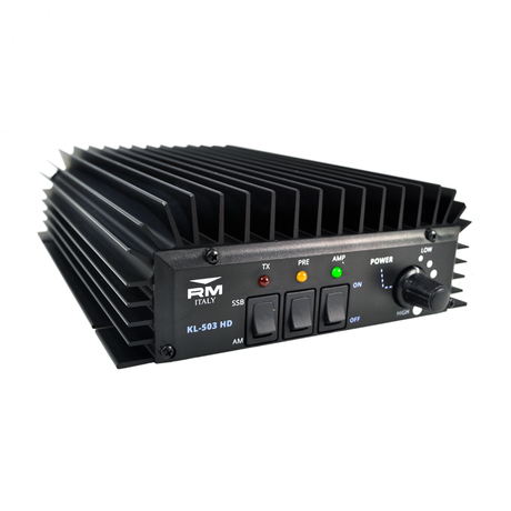 De RM KL-503 HD lineaire versterker met een vermogen van maximaal 300W en een input van maximaal 35W