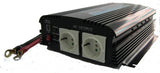 RoadPro 24Volt 1200W omvormer met twee stopcontacten die 24V voedingsspanning omzet naar 230V 1200W zuivere sinus. Wordt geleverd met een afstandsbediening
