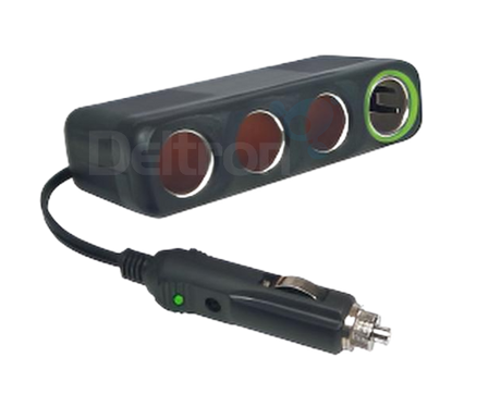 Roadpro RP704 4-weg sigaretaansteker hub met 12V sigarettenaansteker plug