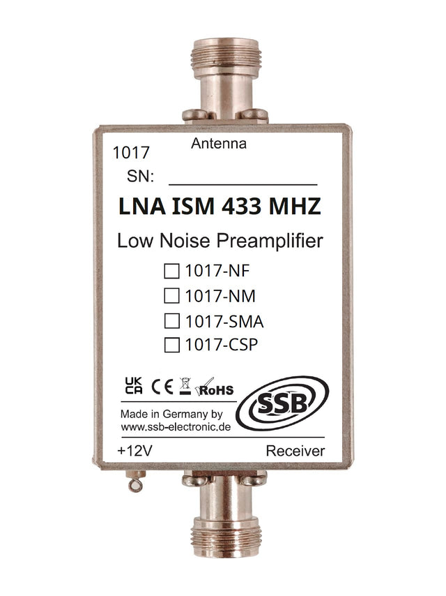 SSB LNA-ISM-433 SMA low noise preamplifier