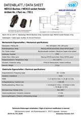 Datasheet van de SSB 7811 NEX10-Female connector voor Ecoflex-10 en Aircom Premium coaxkabel