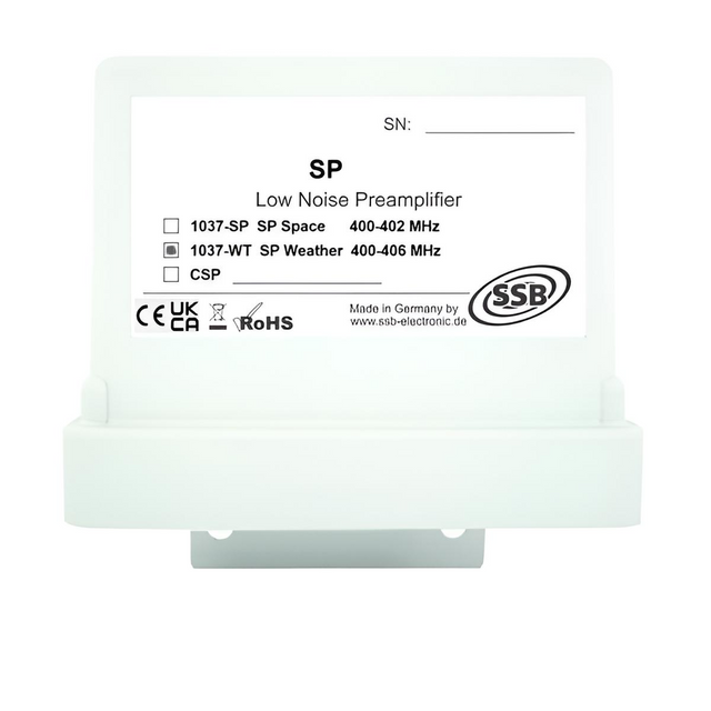 SSB SP Weather PreAmplifier een professionele SSB voorversterker voor toepassingen binnen het 400–406MHz bereik