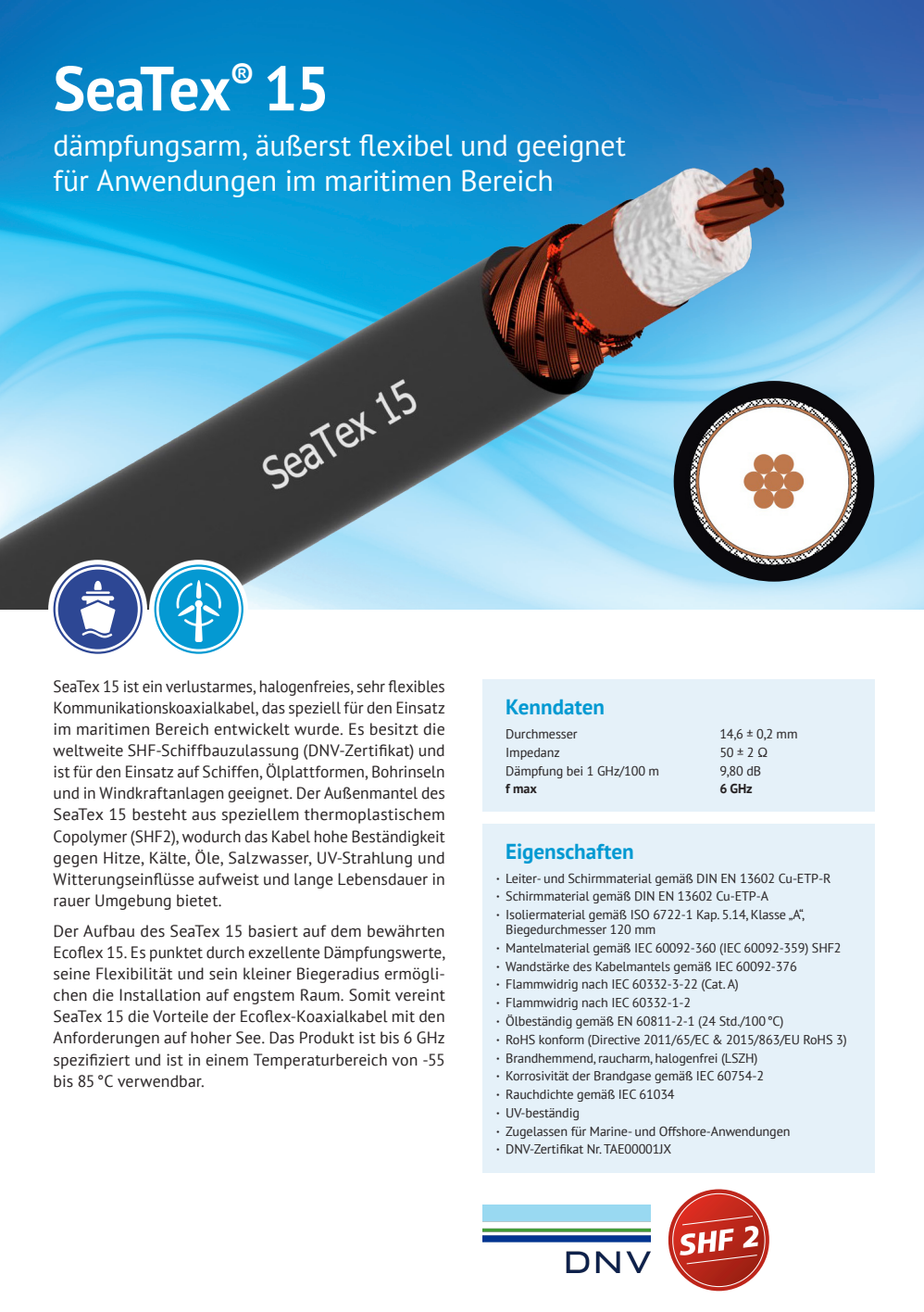 Datasheet SSB Seatex-15 coaxkabel 