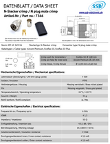 SSB 7366 N-connector voor Aircom Premium, Ecoflex-10 en Ecoflex-10 Plus coaxkabels