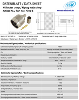 SSB 7701-E N-connector voor Ecoflex-5, H155 en LMR240 coaxkabels