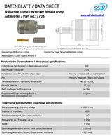 SSB 7703 N-connector voor Aircell-5 coaxkabels