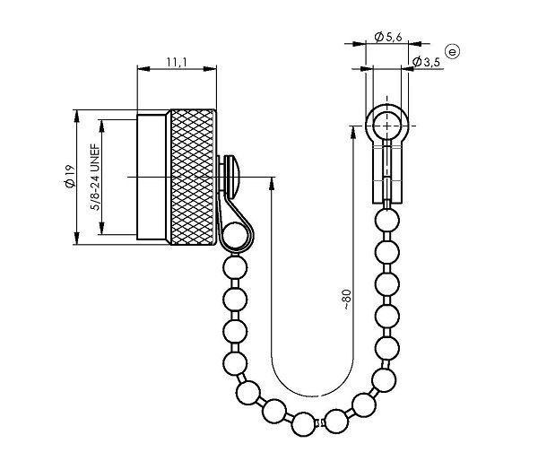 Technische specificaties van de Telegärtner 100021261 en SSB 8750-TG stofkap voor UHF en N connectoren