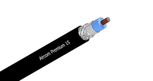 Aircom Premium 15 coaxkabel voor mobiele communicatie en 5G toepassingen tot 10GHz volgens&nbsp; ISO 9001:2015
