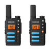 Set van wee Samcom FT-18 vergunningsvrije walkie talkies in de kleuren zwart met blauw