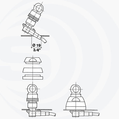 Sirio SL-mount uitgelegd in een tekening