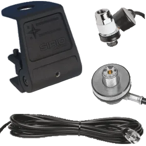 Sirio KF gutter mount met diverse optionele accessoires zoals haakse connectors en RG58 coaxkabel