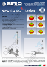 Datasheet over gain (versterking) en impedantie van de nieuwe Sirio SO 5G serie antennes
