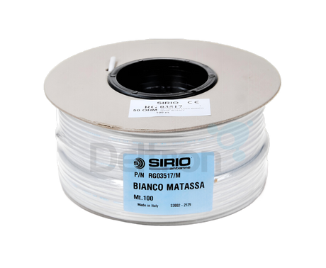 Rol met 100 meter Sirio RF100 witte low loss coaxkabel